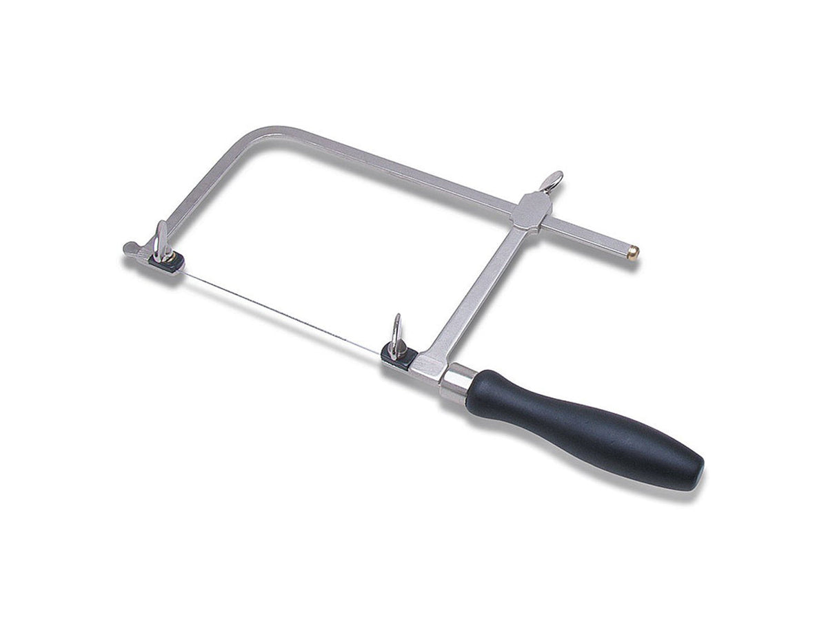 5-inch German-Style sawframe with high carbon steel frame and ergonomic black handle for precise cutting