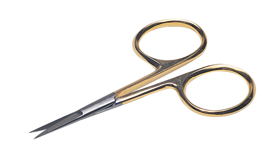 4 inch looping scissors with stainless steel blades and gold handles for precision cutting in crafts and jewelry making