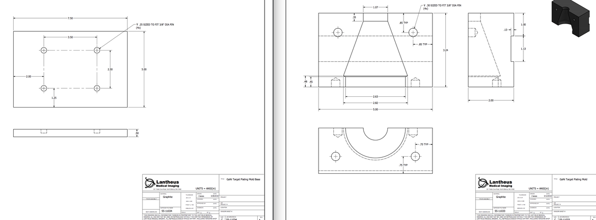 Part to Print 55-11033 and 55-11034 - Lantheus Medical Imaging 4/6/18 by PMC Supplies