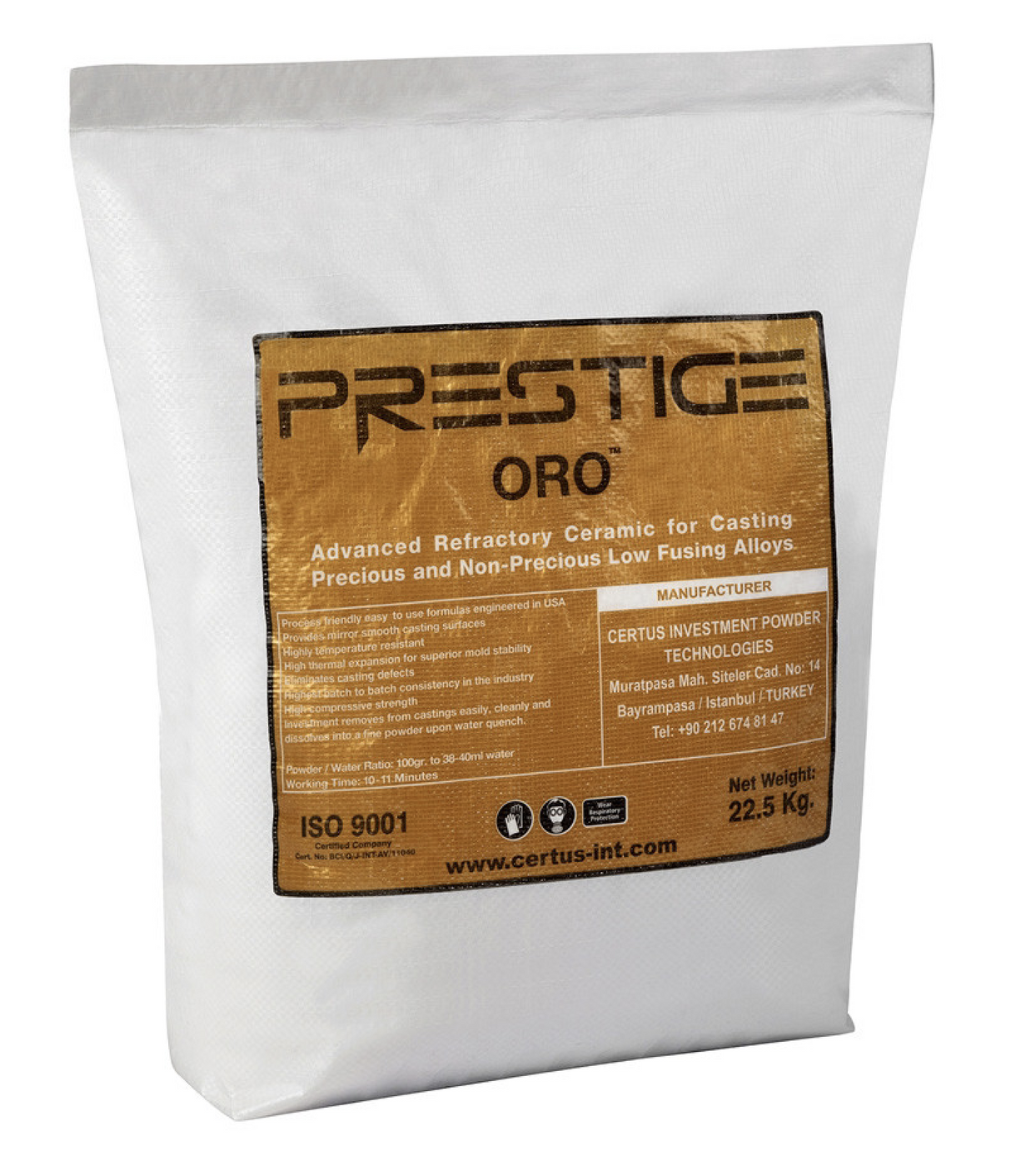 Prestige Oro Investment 49 lb bag gypsum-bonded casting powder for smooth, high-quality metal castings