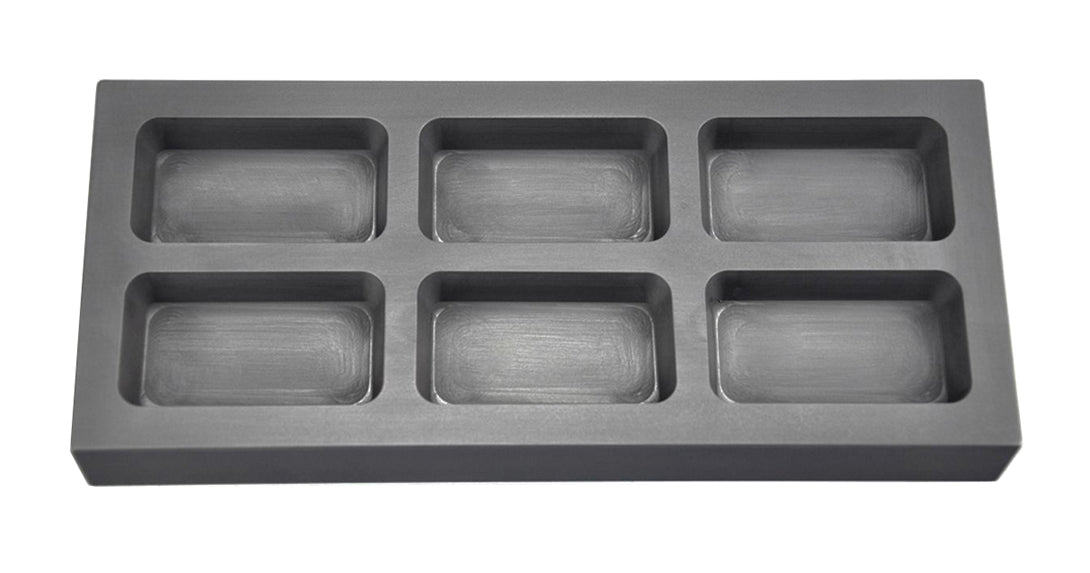Multi cavity silver rectangular graphite ingot mold for 5 troy ounce silver bars