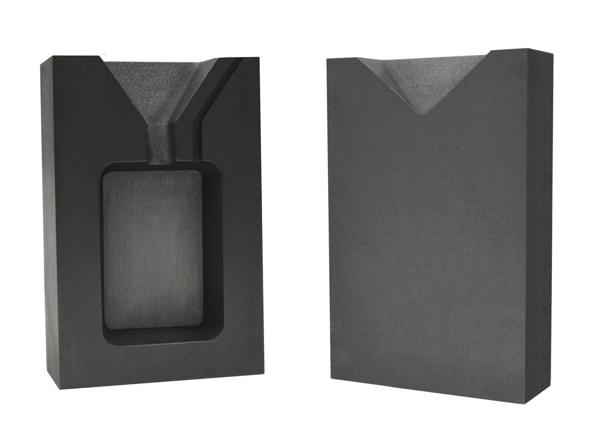2 Troy Ounce Silver Rectangular Two Part Split Graphite Ingot Mold by PMC Supplies