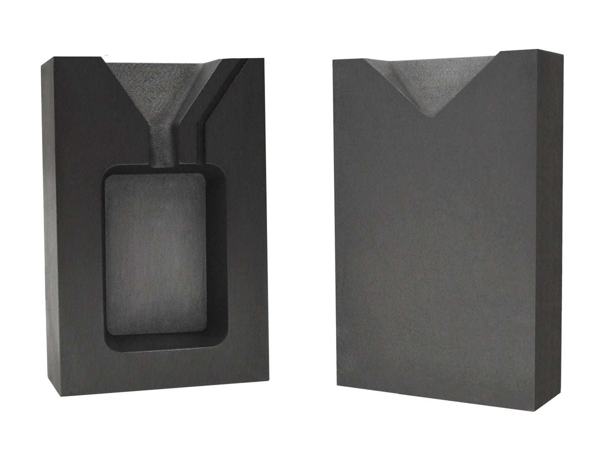 2 Troy Ounce Silver Rectangular Two Part Split Graphite Ingot Mold by PMC Supplies