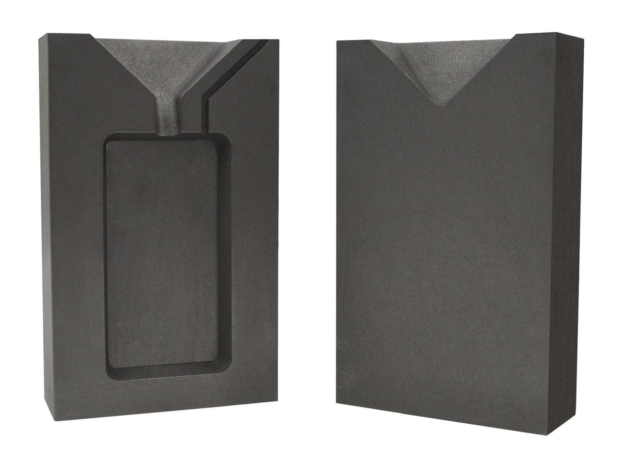 5 troy ounce silver rectangular two-part split graphite ingot mold for precision casting