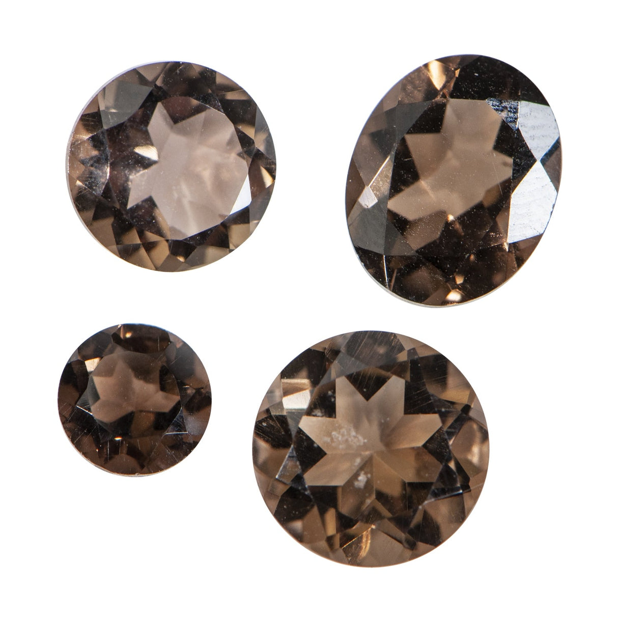 Smoky Quartz 8mm round faceted gemstone with earthy hues and natural translucence for jewelry making