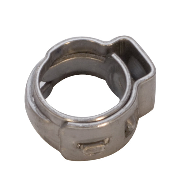 Metal hose clamp for secure hose-to-fitting connections preventing leaks