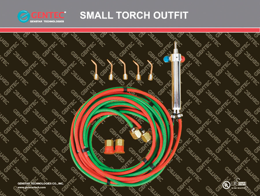 Oxygen/Propane Small Kit with torch handle, tips #3-7, and hose for precision welding and brazing