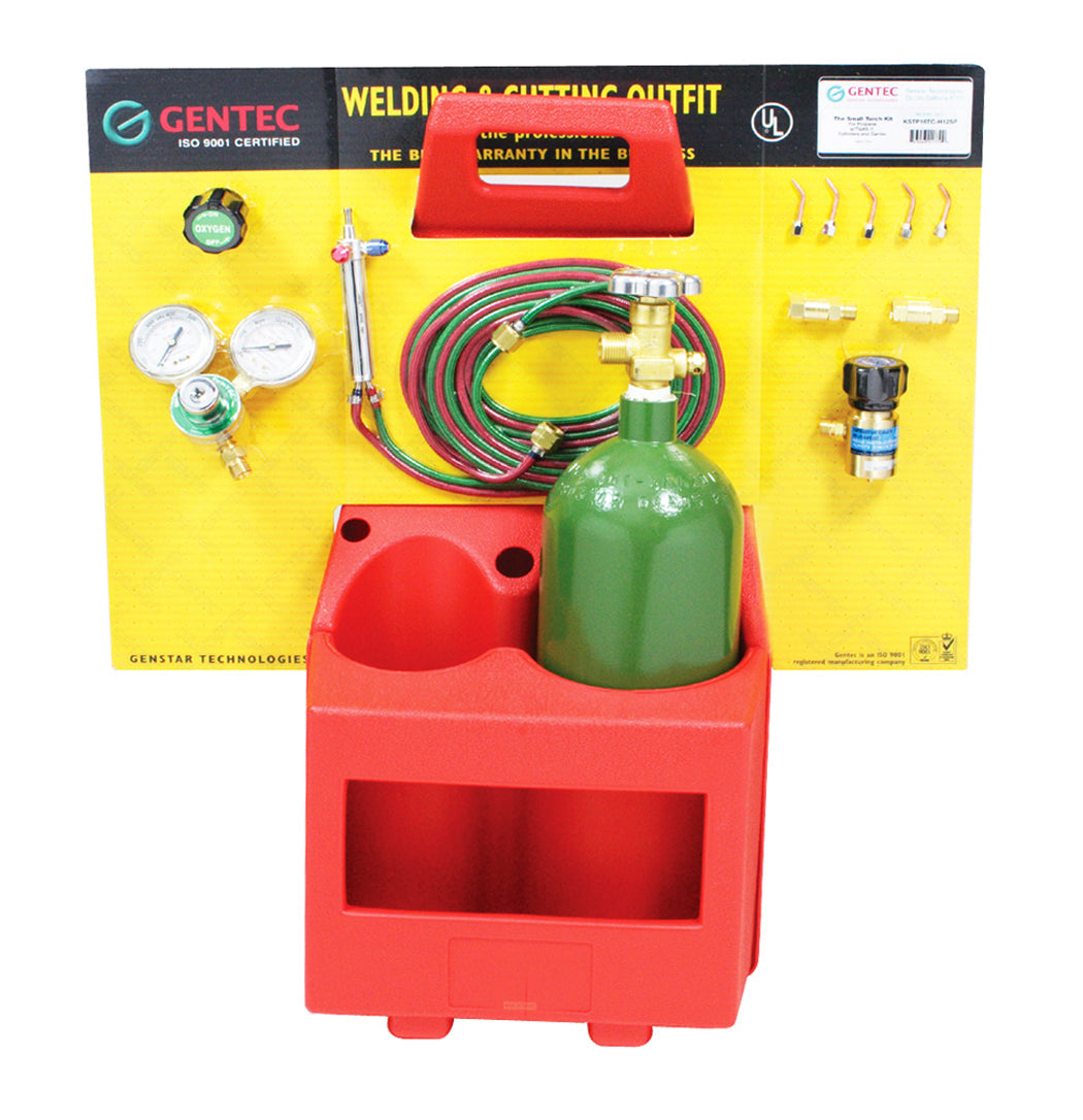 Oxygen/Propane small kit with regulators, hoses, torch handle, and tips #3-7 for precision flame control