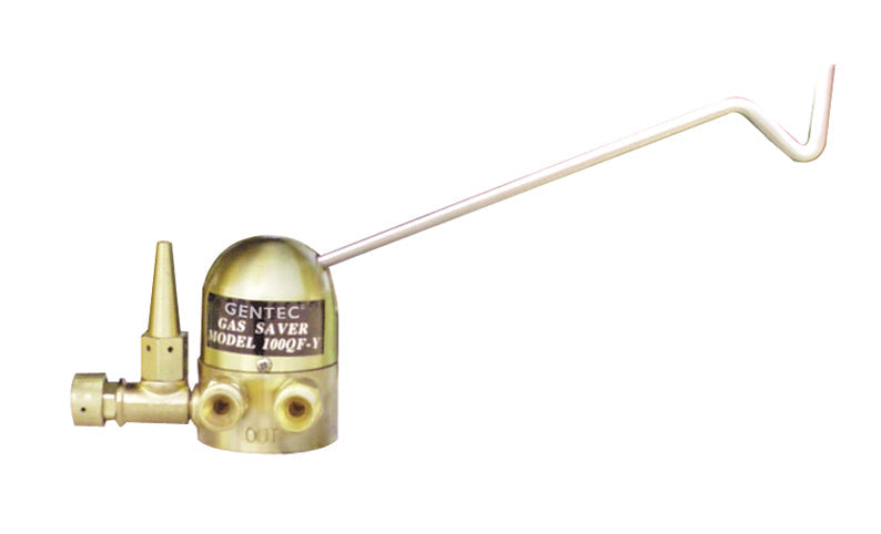 Oxygen/Acetylene Gas Saver device with double shut-off valves and pilot flame for efficient gas use and safety in torch operations