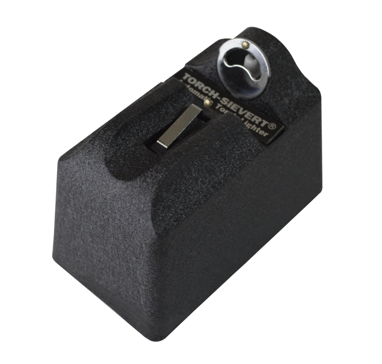 Compact black automatic electric torch lighter with one-handed ignition and windproof flame design