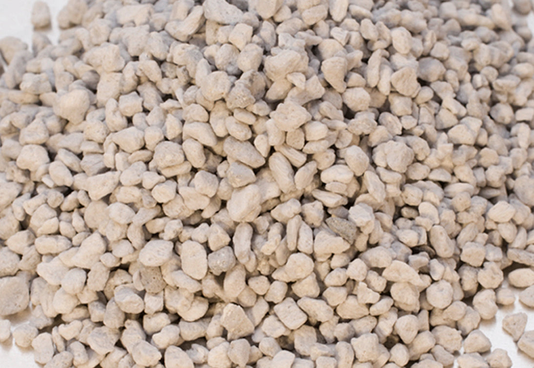 Close-up of medium-lump pumice stones for ceramics and pottery heat support, 2 lbs package