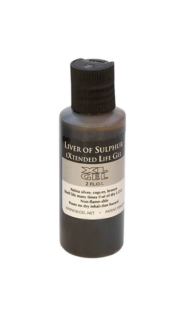 2 oz tube of Liver of Sulfur Gel for metal patina with extended shelf life and safe handling