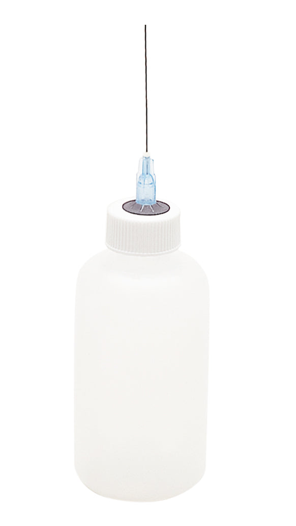 Compact 2 oz flux dispenser bottle with precision needle tip for controlled liquid application