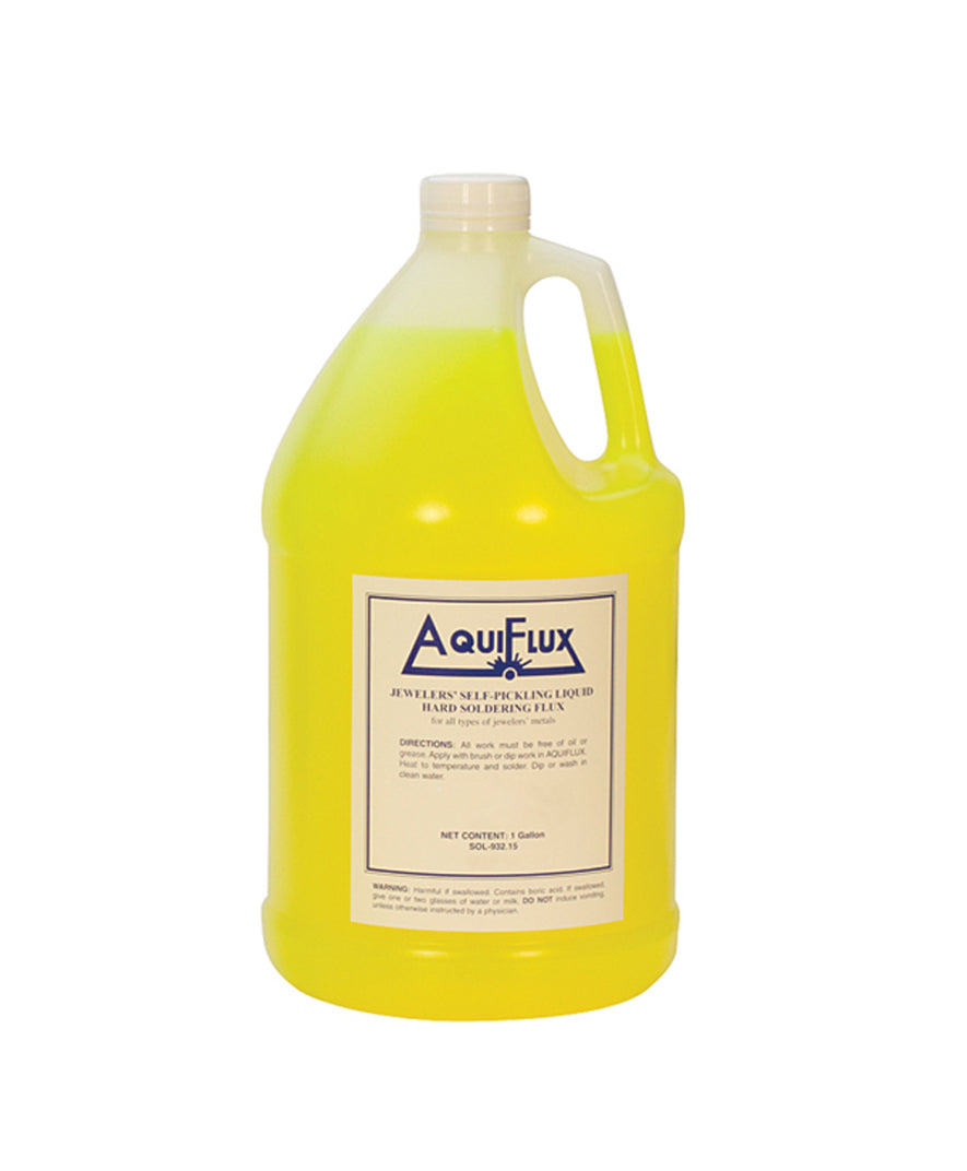 Aquiflux 1 gallon yellow-green self-pickling water-based soldering flux container for jewelers