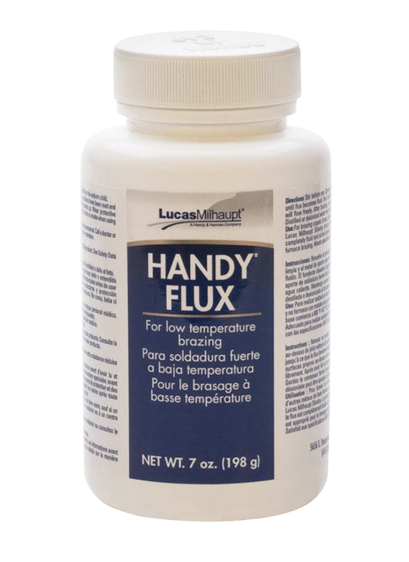 Handy Flux 7 oz paste with brush for soldering and annealing non-ferrous metals.