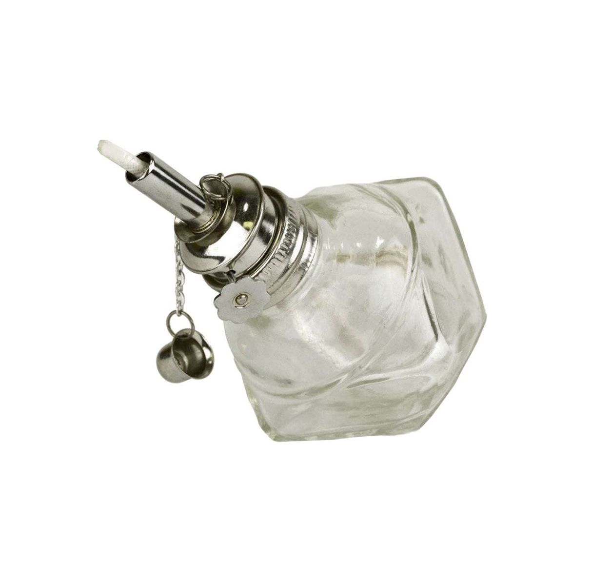 Alcohol glass burner lamp with adjustable wick and snuffer cap for precise crafting heat