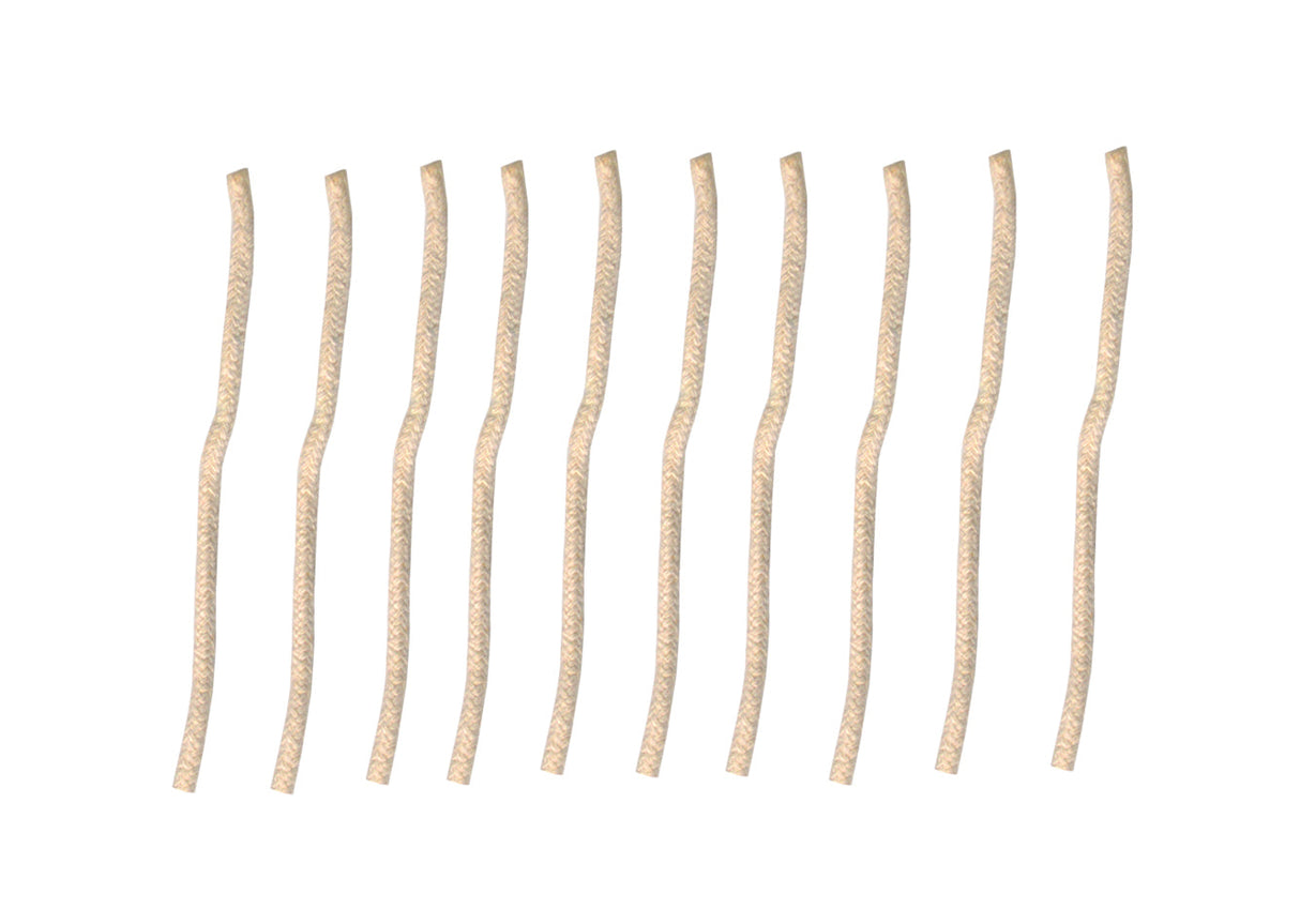 10-pack 3/16 inch braided cotton replacement wicks for alcohol glass burner lamps