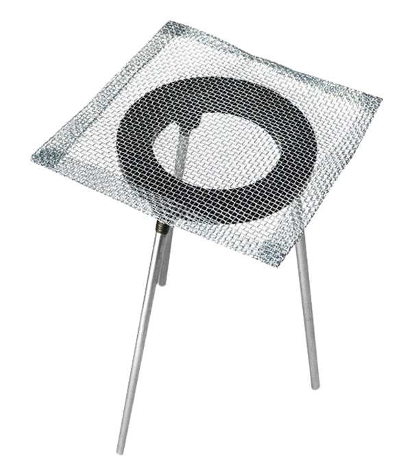 9-inch soldering and heating tripod with 6x6 inch mesh screen and removable legs for stable lab heating tasks