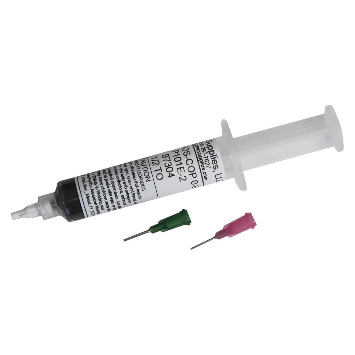 Copper soldering soft paste in syringe with two precision tips for jewelry and metalwork soldering