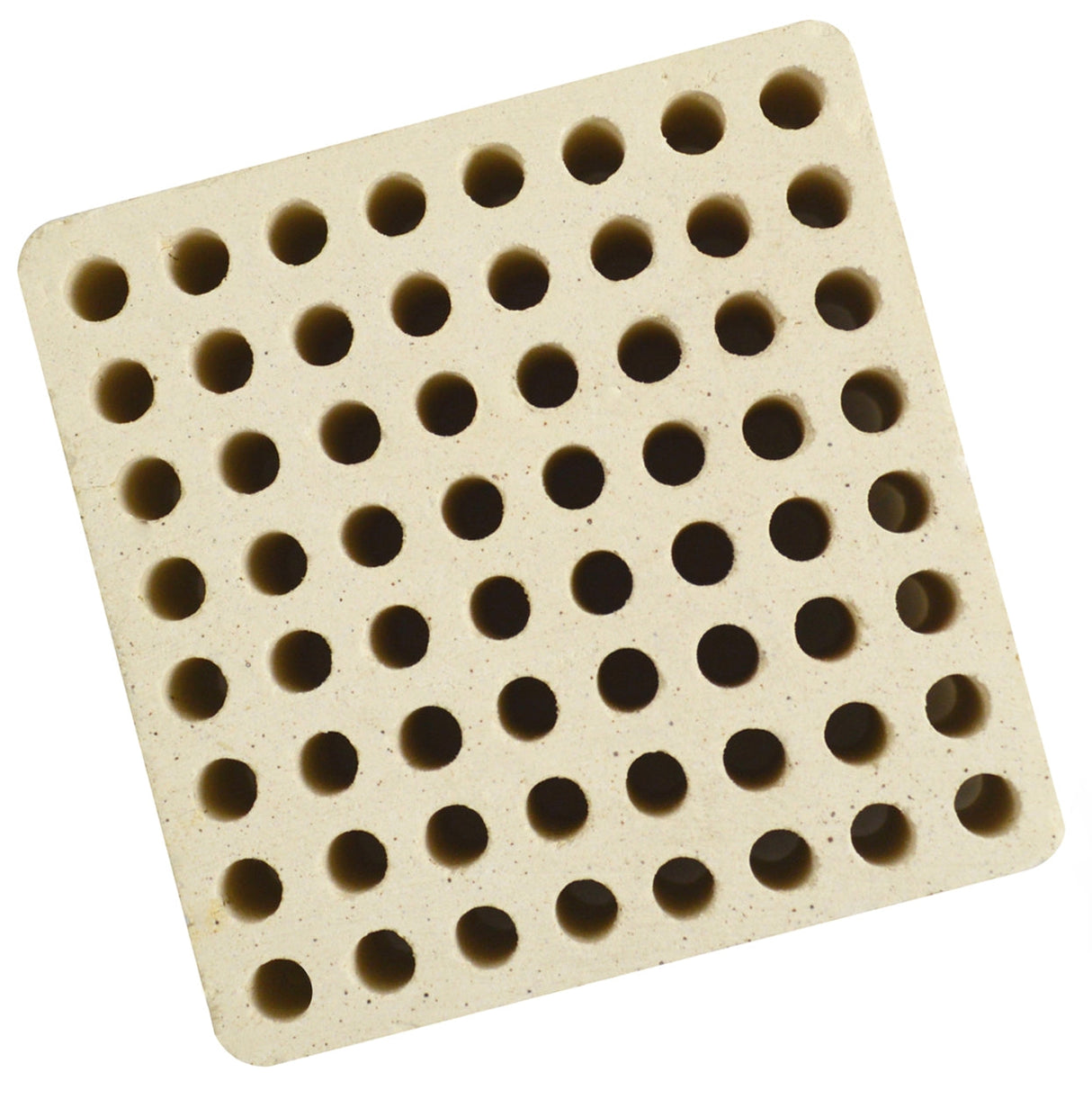 Honeycomb ceramic block square with 64 holes for heat-resistant soldering and precise metalwork