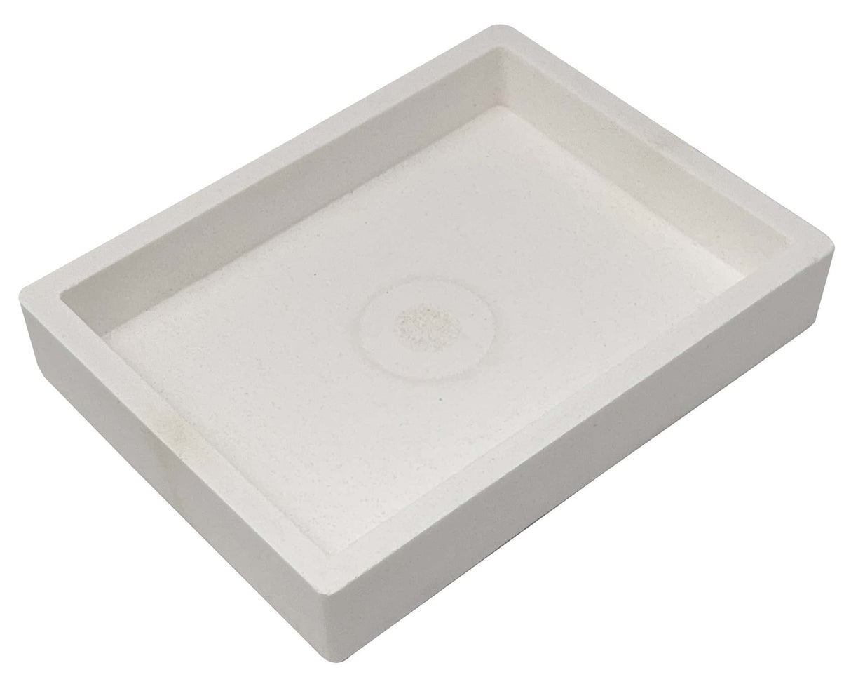 Ceramic soldering square dish 6.5x5 inches heat resistant work surface for soldering and electronics