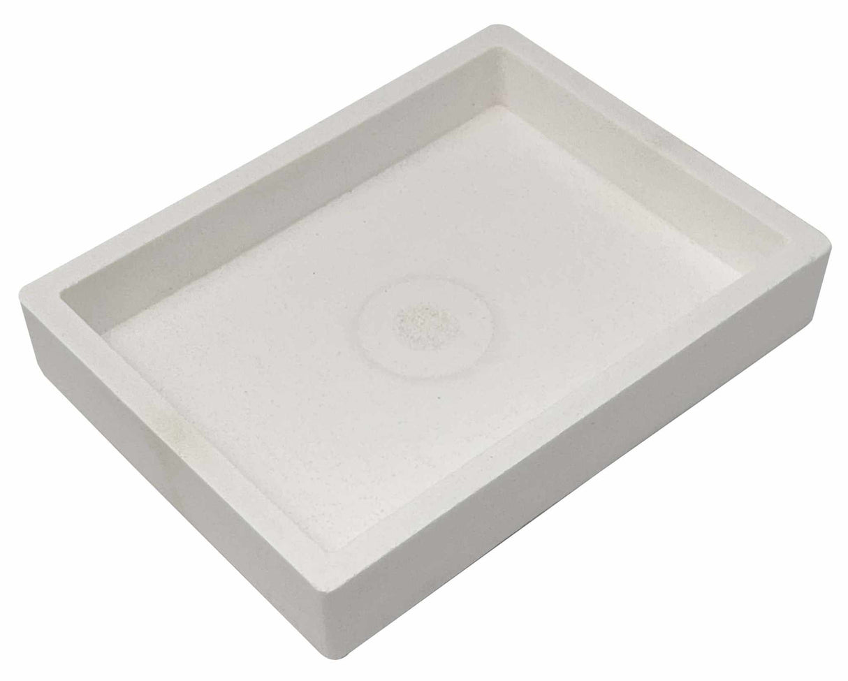 Ceramic soldering square dish 6.5x5 inches heat resistant work surface for soldering and electronics