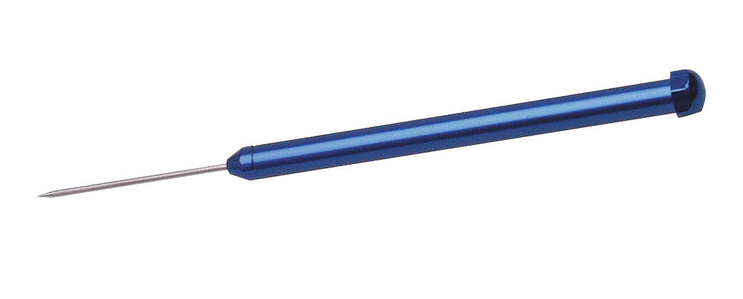 Blue deluxe titanium soldering pick with ergonomic non-roll handle and corrosion-resistant shaft for precise non-ferrous metal work.