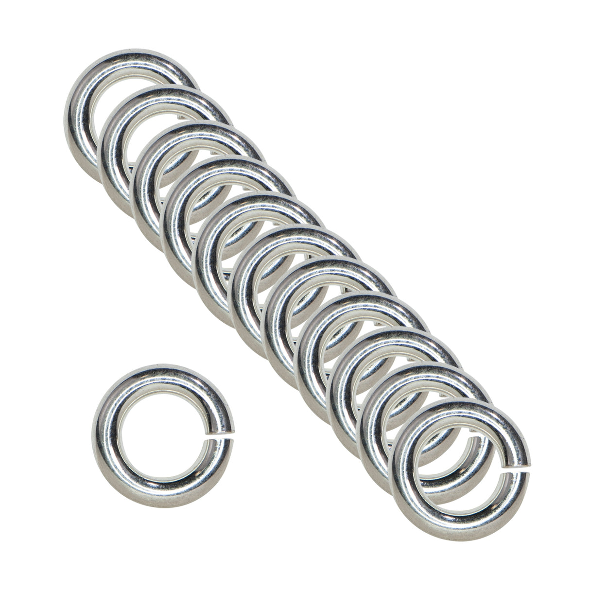 12/Pk of 6 MM 16 Gauge/.050 .1887 GM Sterling Silver Jump Rings by PMC Supplies
