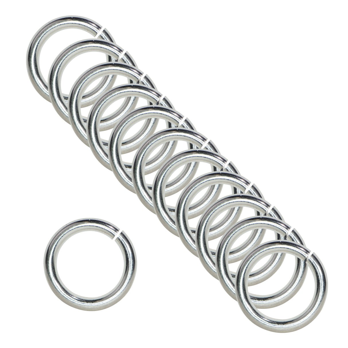 12/Pk of 9 MM 16 Gauge/.050 .312 GM Sterling Silver Jump Rings (DISCONTINUED) by PMC Supplies
