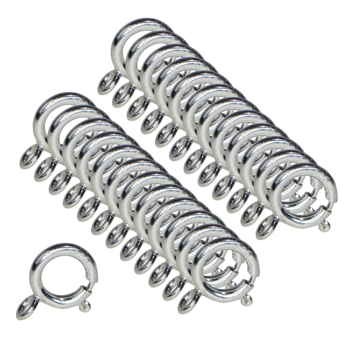 25/Pk of 6 MM Spring Ring Closed Ring Sterling Silver by PMC Supplies
