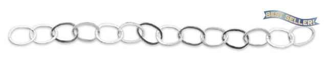 Chain 6.1 MM Medium Light Weight Flat Sterling Silver - Sold Per Foot by PMC Supplies