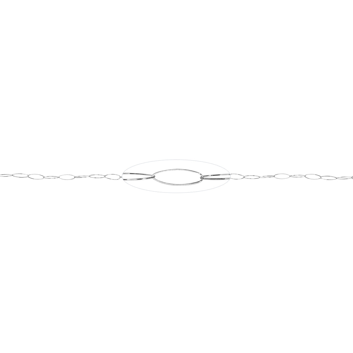Chain 17.6 MM Oval Round Elongated Sterling Silver Vid=6.3 MM - Sold Per Foot by PMC Supplies