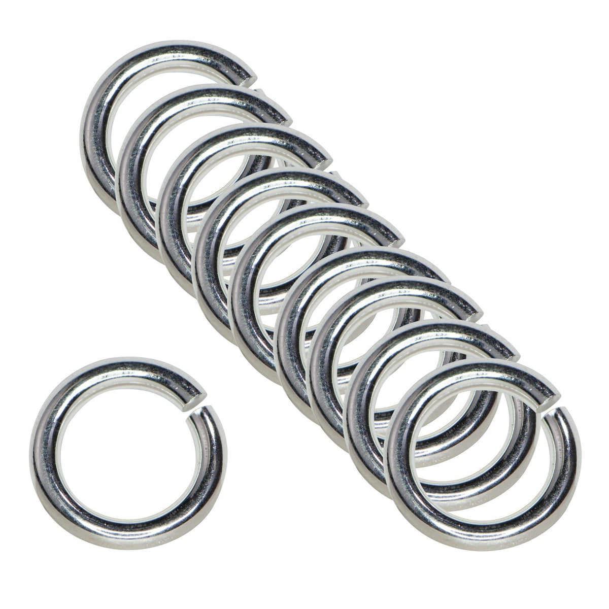 10 pack of 8 mm 16 gauge sterling silver JumpLocks jump rings for jewelry making