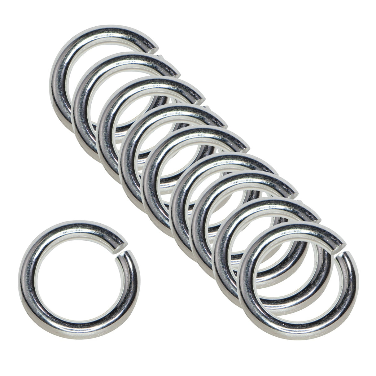 50 pack of 8 mm 16 gauge sterling silver JumpLocks JumpRings for jewelry making