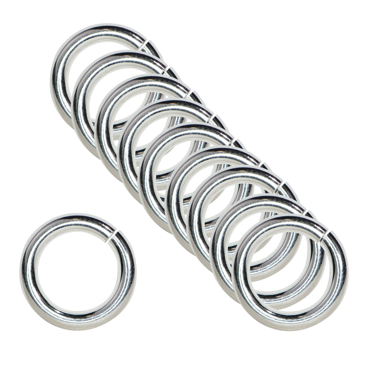 5-Pack Sterling Silver JumpRings 10mm 14 Gauge with JumpLocks for Jewelry Making