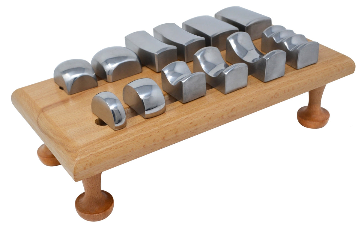 12-Piece Stake Metal Forming Set with Holder & Wooden Stand by PMC Supplies