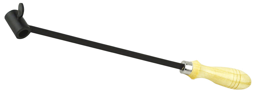 Graphite stir rod holder with wooden handle for safe metalworking and crucible stirring