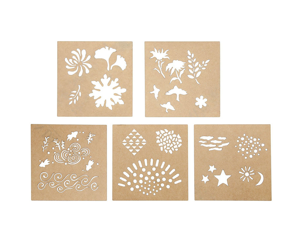 5-Piece Design Stencils for Enameling - Echoes by PMC Supplies