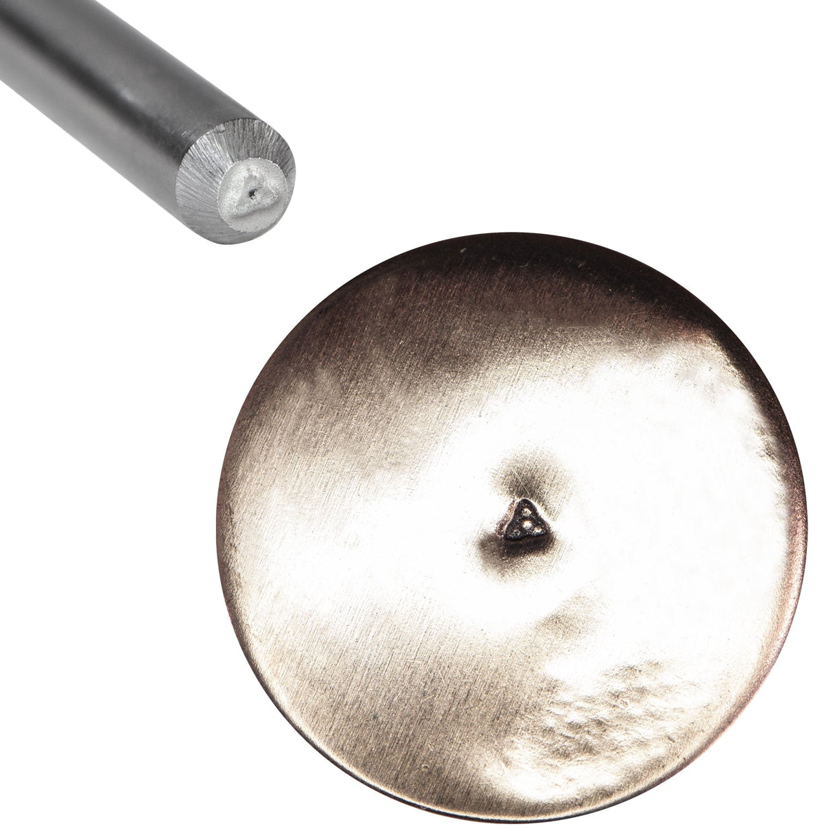 1/8 inch steel Triquetra Celtic knot stamp for precise jewelry and leather marking