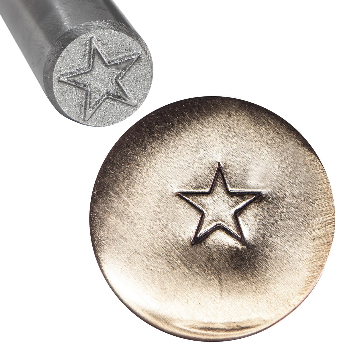 3/8" 9.5 mm steel star stamp with sharp star impression for jewelry and leather crafting