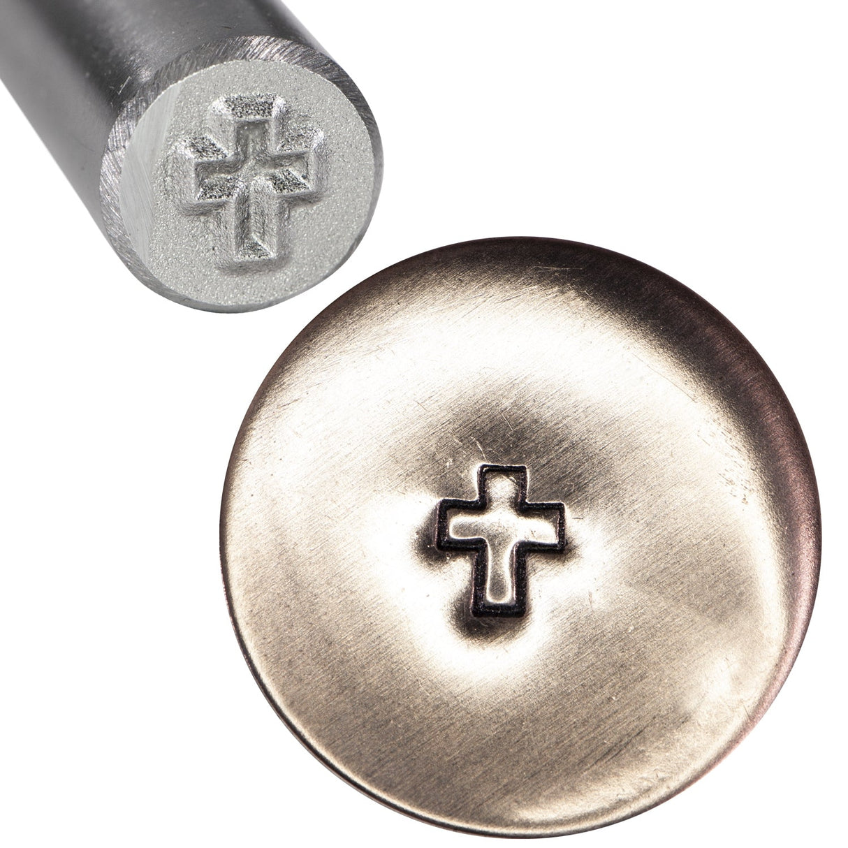1/4" steel cross stamp tool with metal impression mark for jewelry and crafts
