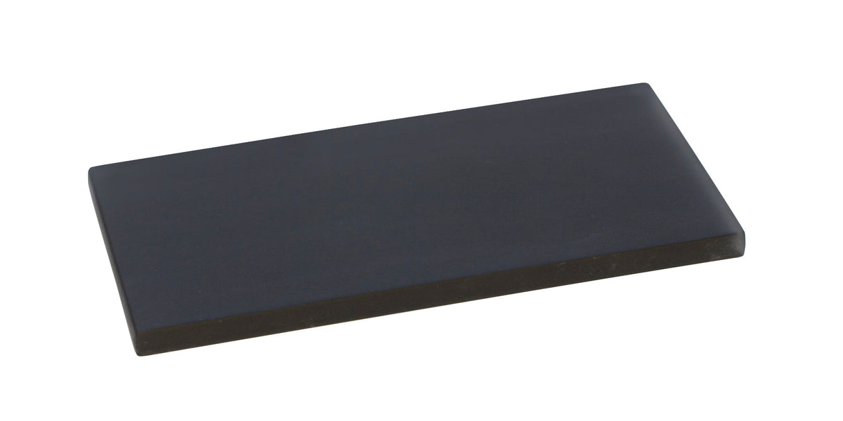 6x3 inch black glass testing stone with non-slip grip for karat testing and jewelry use