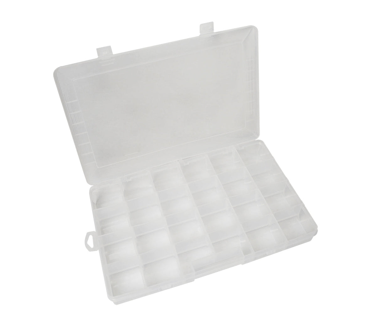 24 compartment grid plastic storage container with transparent lid and durable PVC construction