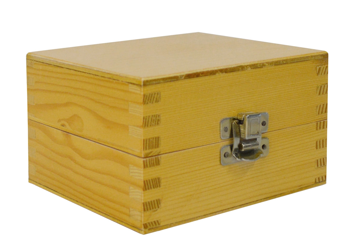 4-1/2" x 4-1/2" x 3" Wooden 3/32" Bur Square Organizer Storage Box with 72 Holes by PMC Supplies