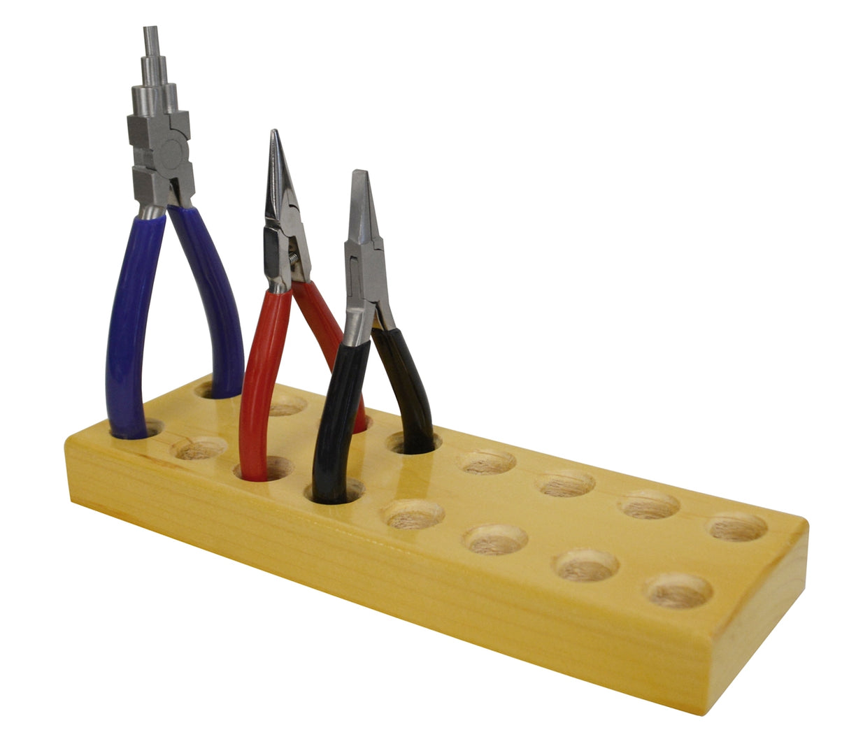 Solid Wood Plier Rack and Holder for 8 Pliers by PMC Supplies