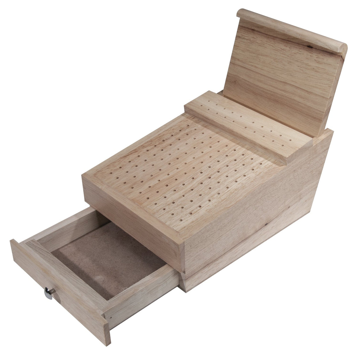 Bur and file holder with drawer for organized storage of burs and small tools on workbench