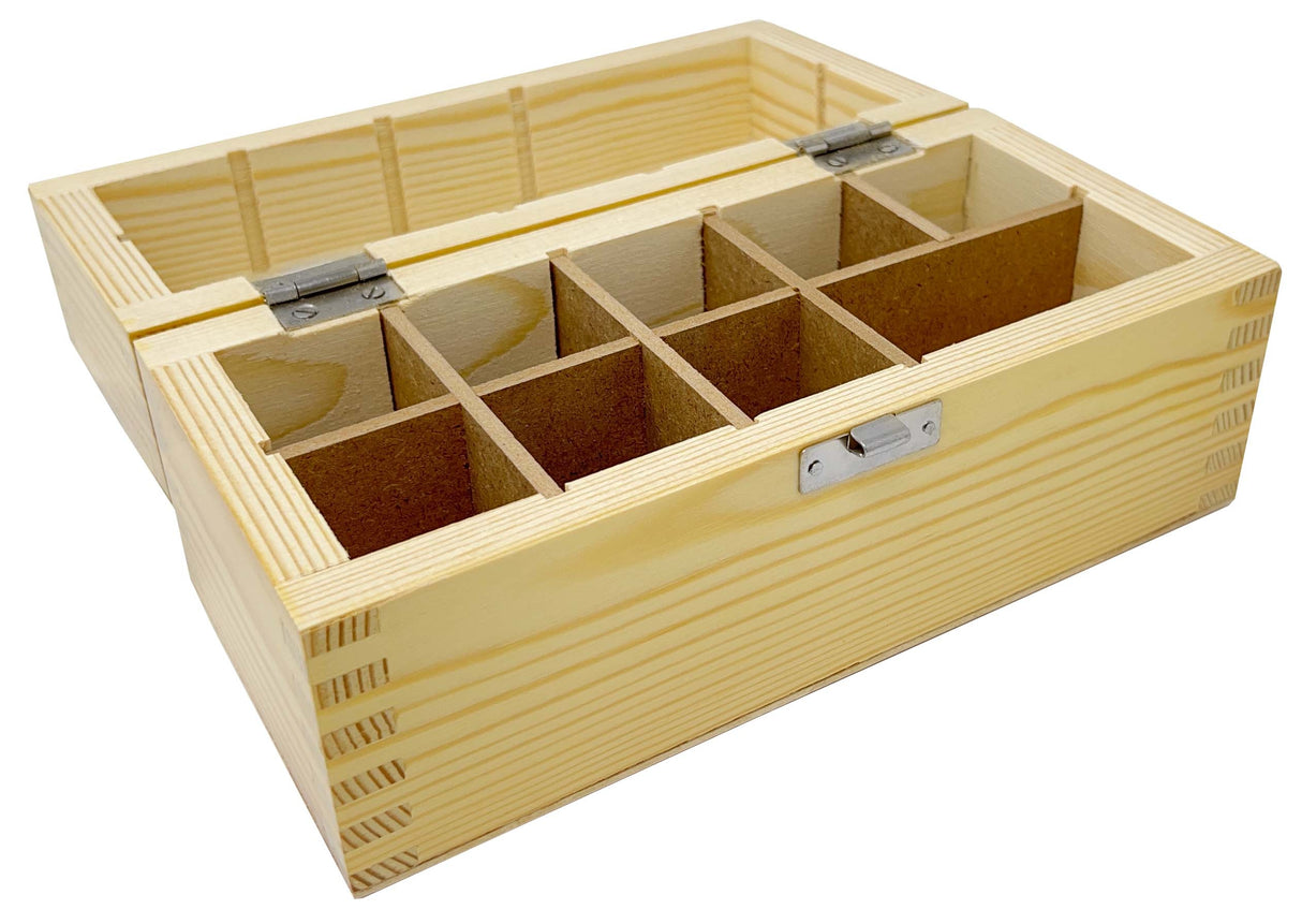 Wooden Box 9 Compartments by PMC Supplies
