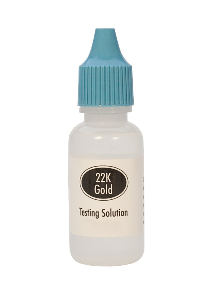 22K Gold Testing Acid bottle with blue cap for jewelry verification
