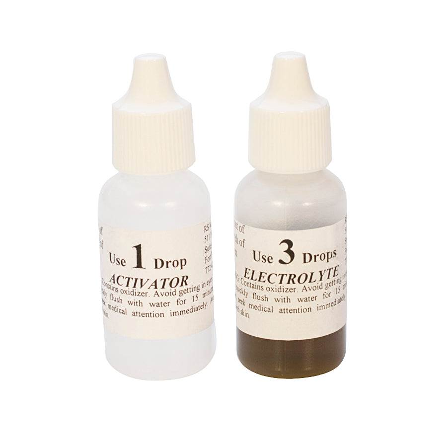 Chemical Kit for ET-18 with activator and electrolyte bottles for gold testers maintenance