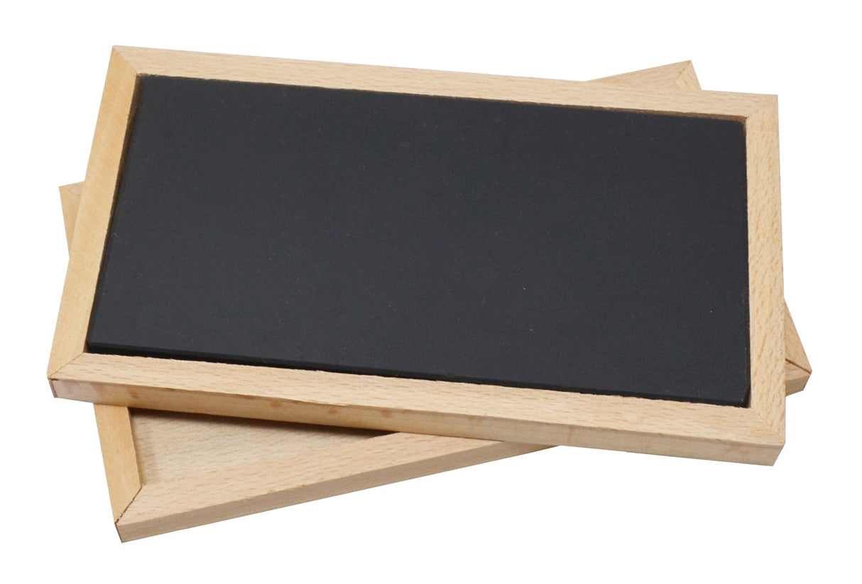 6"x3"x1/2" natural testing stone with wooden storage box for precise karat testing of gold, silver, and platinum